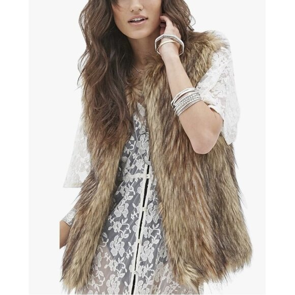 NWT Tanming Women's Winter Warm‎ Short Faux Fur Vest XS - Picture 1 of 6